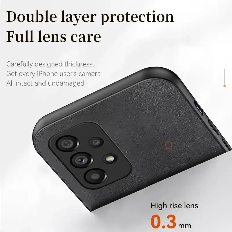 Luxury Sheepskin Leather Case for Samsung Galaxy A55 A35 A25 A15 A54 A34 A24 A14 A73 A53 A33 A23 A72 A52 32 M55 4G 5G Back Cover