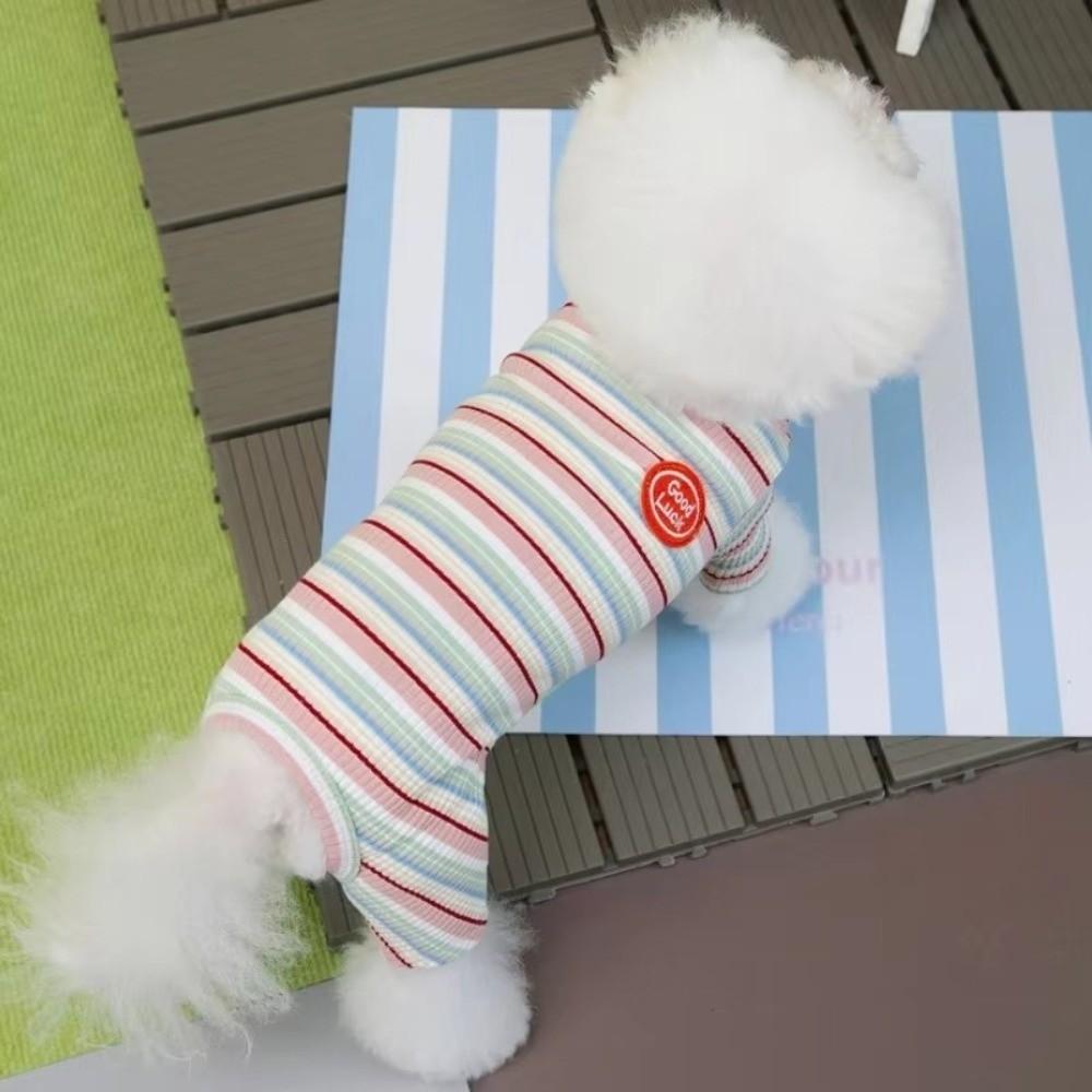 Colorful Stripes Dog Jumpsuits Cute Soft Puppy Rompers Fashion Dog Clothes