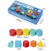 Holzfarben Formensortierbox Geometrische Kognitionstraining Lehrmittel Tischspiel Lernspielzeug für Kinder