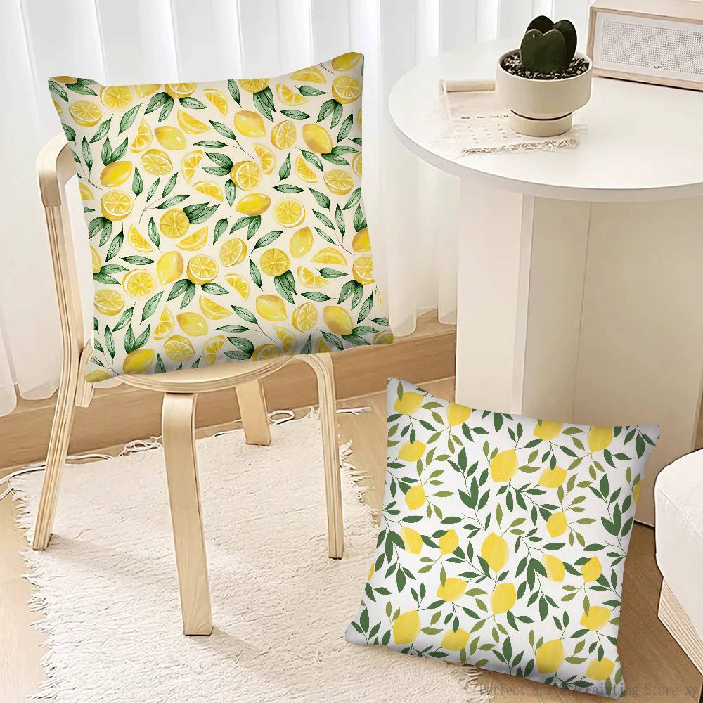 Zitronen Kissenbezug Mode Quadratischer Kissenbezug Schlafzimmer Sofa Zimmer Ins Dekoration Freizeit