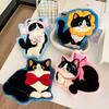 2pcs Water Absorption Cartoon Cat Hand Towel Coral Fleece Kitchen Handkerchief  Dinning Table