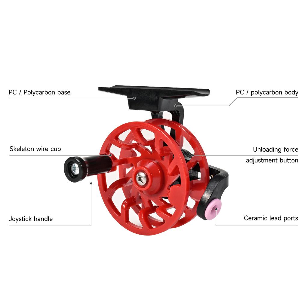 Winter Fishing Reel Raft Wheel with HF Power Release Ice Fishing Reel Red
