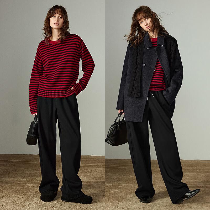 Women's Retro Color Block Stripe Knit Sweater