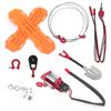 6pcs RC Car Decorative Tools Barricades Metal Capstan Roller Steel Rope Lock Shovel