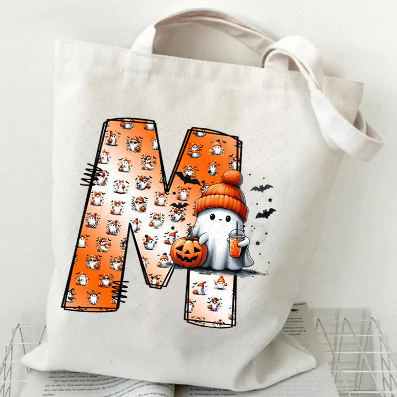 New Halloween 26 Letter Print Fashion Shoulder Bag Multi-function Portable Handbag Casual Versatile
