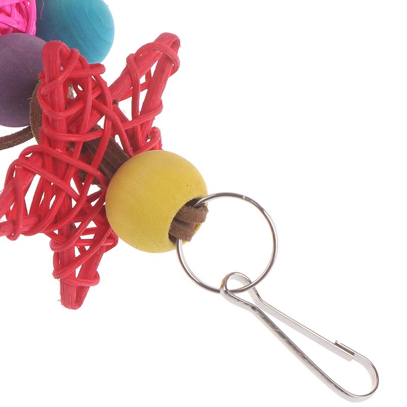 Papagal de mestecat jucărie de pasăre cu muscatură în picioare, colorat, în formă de Rattan, cu colivie, pentru papagal