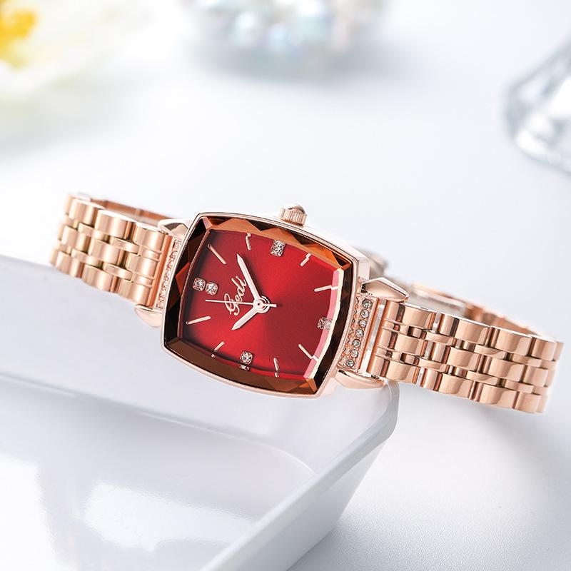 Rose Gold Steel Belt Watch Women'S Fashion Casual Diamond-Encrusted Waterproof Quartz Women'S Watch