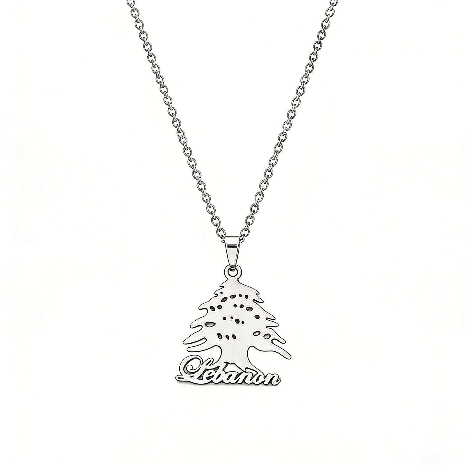 

Teamer Lebanon Cedar Necklace Stainless Steel Gold Color Chain For Woman Man Minimalist Accessory Amulet Jewelry 2026 New In 45-50CM