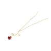 3D Enamel Rose Pendant Necklace , Romantic Valentine's Day Droplet Red Flower Choker Chain , Fashion Commuter Style