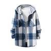 Men's Plaid Shirt Hooded Button Sweatshirt Men's Casual Fashion Sweatshirt