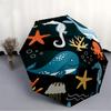 1pc Ocean Creatures Automatic Folding Umbrella, 8-Rib Durable Iron Frame, Compact Travel Umbrella for Women & Men 013