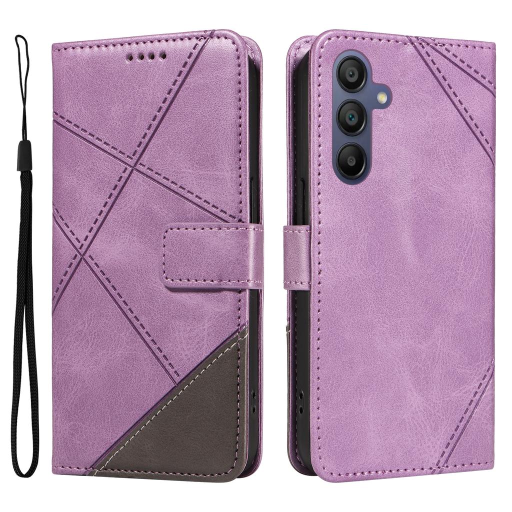 For Samsung Galaxy A17 5G/A17 4G/A26 5G/A16 5G/A16 4G Case Leather Geometric Line Wallet Phone Cover with Wrist Strap