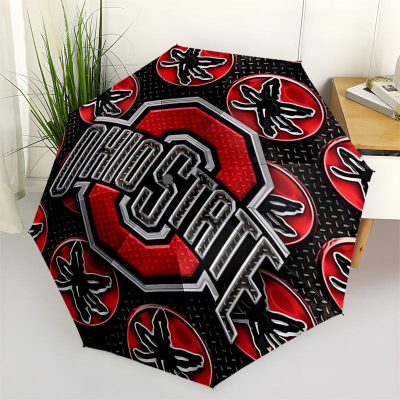 

Ohio State, Buckeyes Themed Automatic Opening and Closing Umbrella, Compact Travel Umbrella, Lightweight and Portable, Suitable for Beach Co