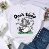 Schlaf Nicht Entspann Dich Schaf Nur Spaß Hund Print Damen T-Shirts Street Weich Kurzarm Trendige Sportkleidung Lässig Modal Oberteile