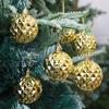 6pcs/set Christmas Ball Champagne Pumpkin Ball Xmas Decorative Hanging Ornaments Party Christmas Spheres Pendant