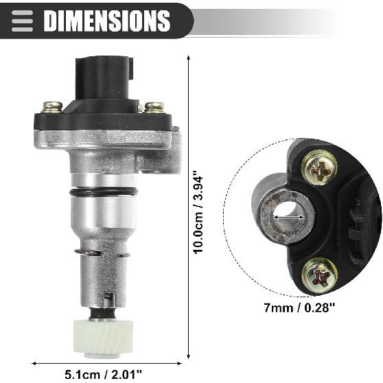 Motoforti Speed Sensor, Transmission Vehicle Speed Sensor, for Toyota MR2 1991-1995, Plastic Metal, No.8318112050, Black Silver Tone