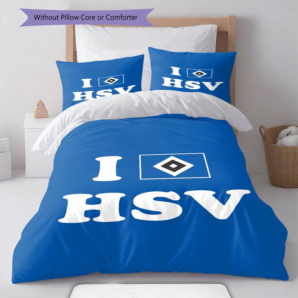 Hamburger SV Pattern Bedding,Quilt Set Quilt Cover Pillowcase Home Birthday Gift(1 * duvet cover + 2 * pillowcase, without core)