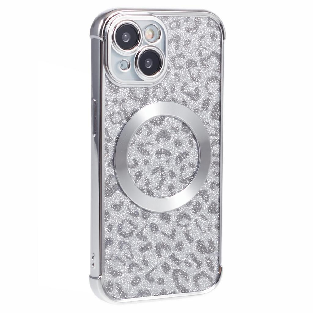 HRF Serie für iPhone 14 TPU Hülle Leopard Galvanisierte Abdeckung Kompatibel mit MagSafe