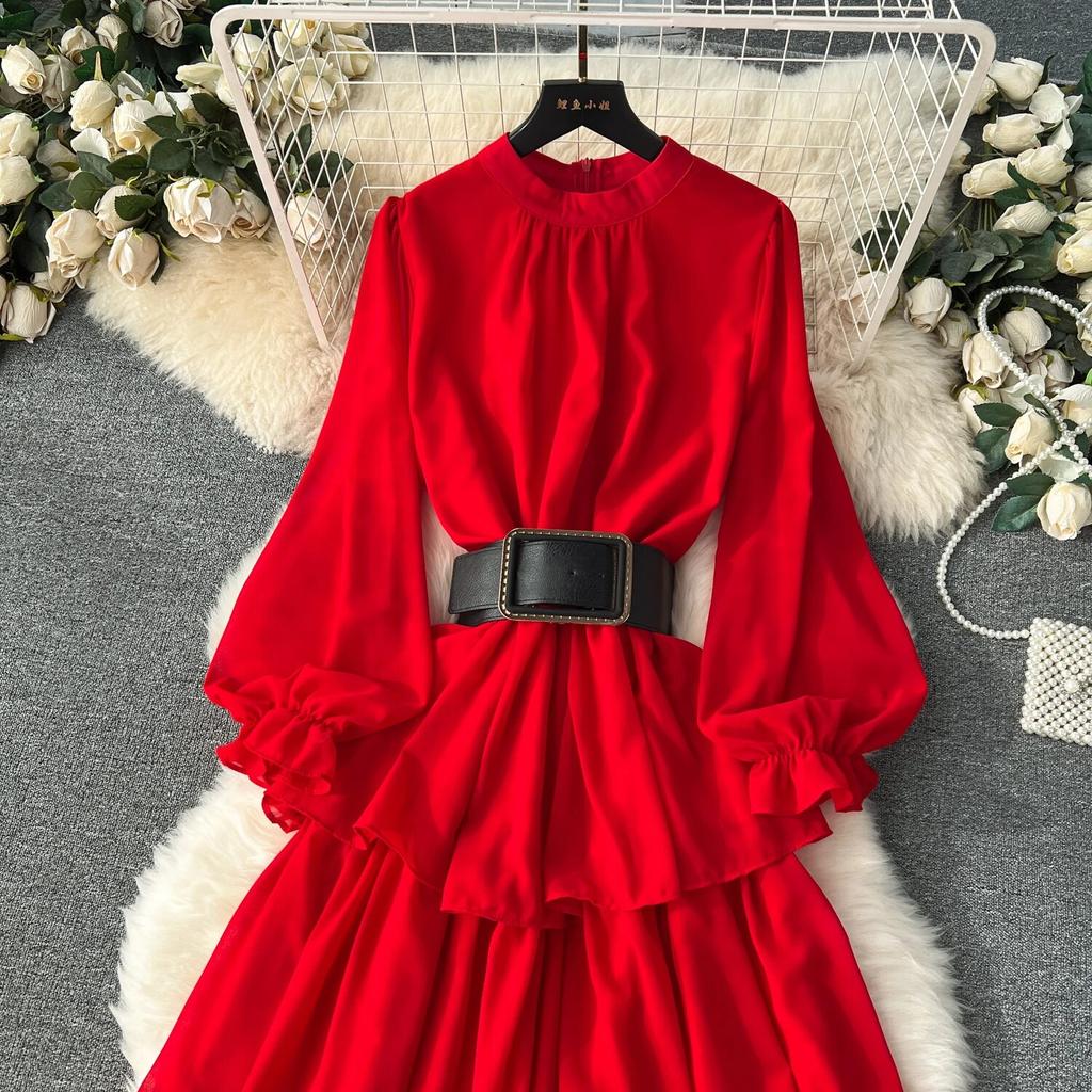 Podzimní krajka Vintage pohádkové šaty Dámské Patchwork Elegantní Party Midi Šaty Dámská mašle Korejská móda One Piece Sweet Dress 2024