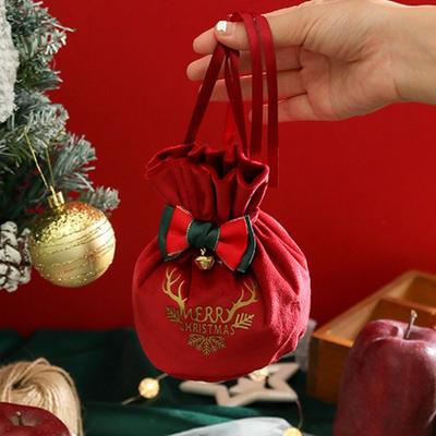 Kreative Weihnachtstüte Weihnachtshandtasche Partyzubehör Feiertagsgeschenk Neujahrsdekoration Weihnachten Flanell Apfel Verpackungstaschen