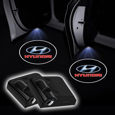 2 vnt. Automobilio durų emblemos šviesa LED pasveikinimo lemputė Belaidis lazerinis projektorius Tucson Solaris I30 Creta Ix35 I40 Veloster Santafe