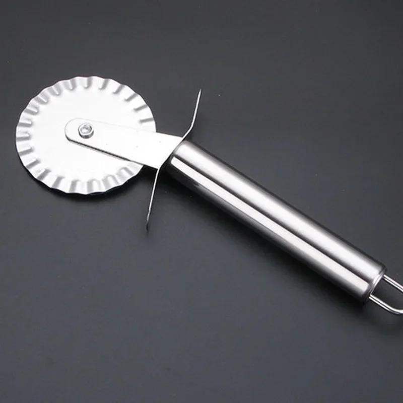 Küchen-Pizza-Backwerkzeuge 4 Muster Edelstahl Pizza Schneider Doppelroller Pizza Messer Schneider Gebäck Nudel Teig Schneider