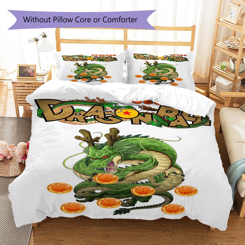 Shenron Pattern Bedding,Quilt Set Quilt Cover Pillowcase Home Birthday Gift (1 * duvet cover + 2 * pillowcase, without core)