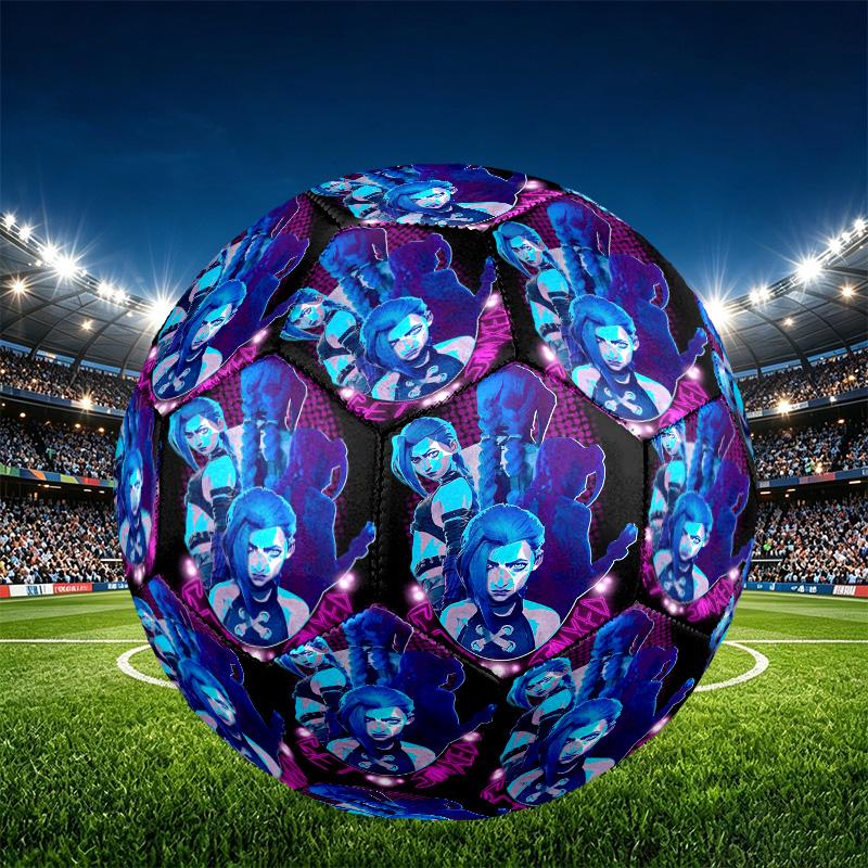 Jinx Print Size 5 Soccer Ball, PU Wear Resistant Football for Match Training and Daily Practice, Birthday Gift for Soccer Fans