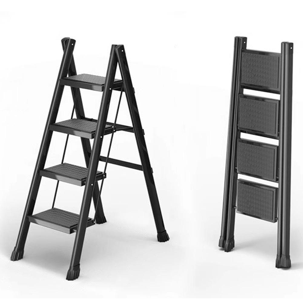 2/3/4 Step Folding Anti-Slip Step Stool with Wide Pedal Lightweight Step Stool Sturdy Steel Ladder for Household Garage Storage