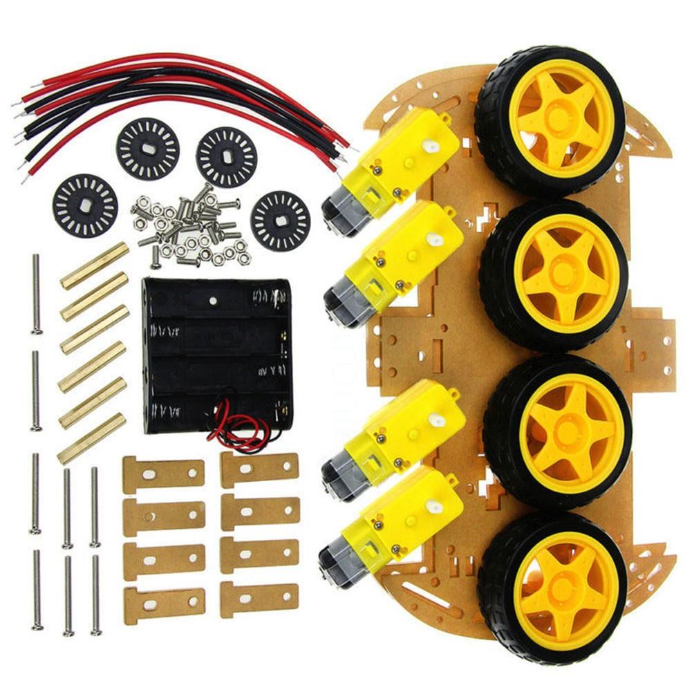 DIY 4WD Robot Car Chassis Kit with Tachometer Encoders Simple Installation