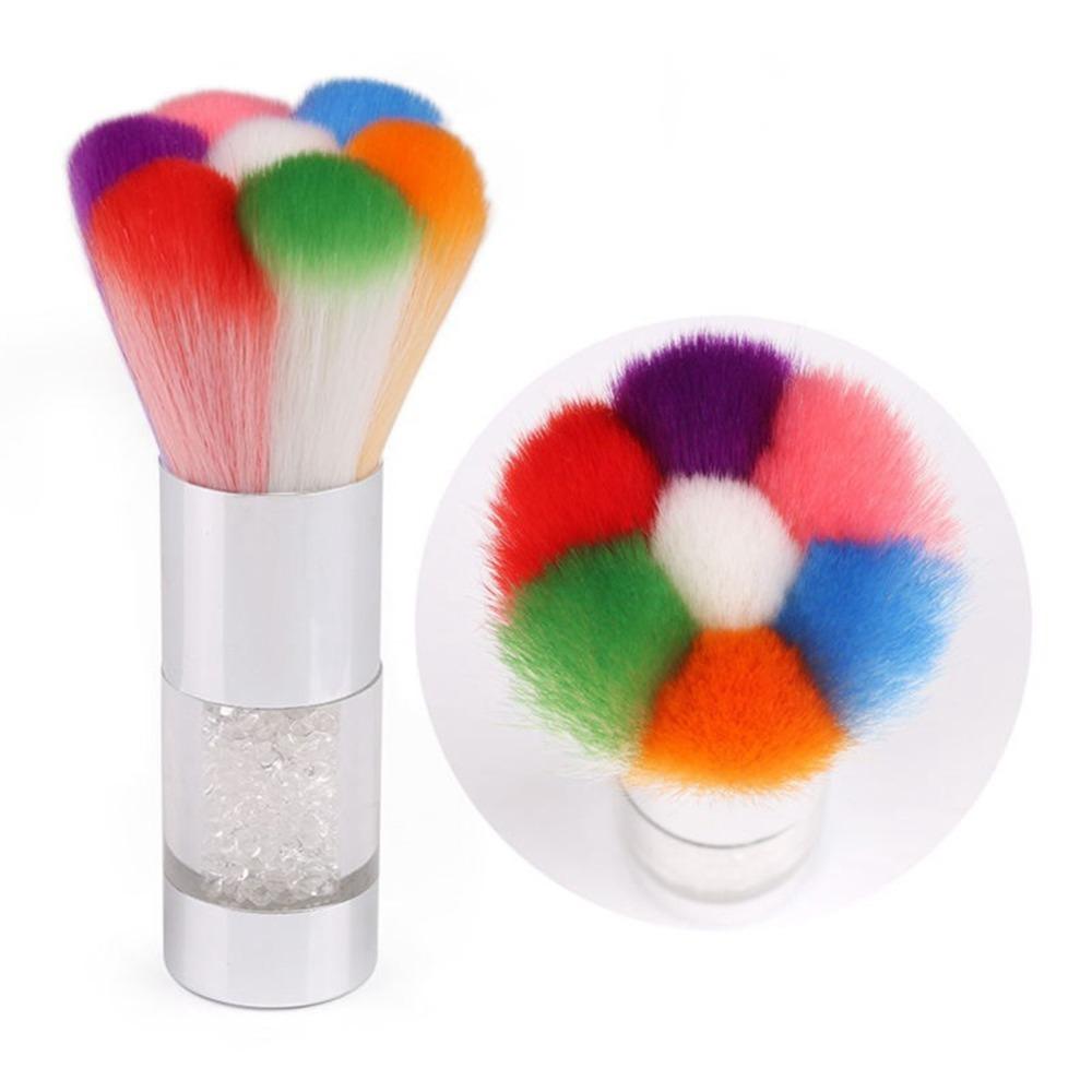 Shiny Rhinestone Handle Nail Dust Brush Petal Pattern Nail Art Cleaner Brush  Nail Art