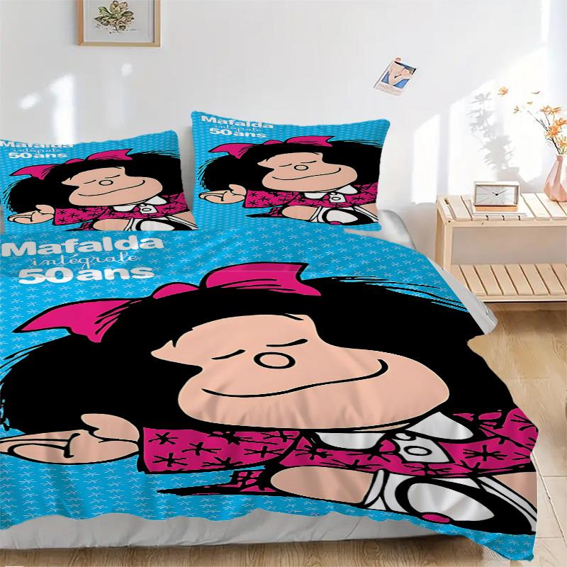 Mafalda'S 50Th Anniversary Print 3Pcs Bedding Setduvet Cover With 2 Bedropillowcase Home Birthday Gift