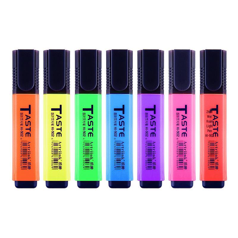 Large Capacity Eye-Safe Fluorescent Highlighter Pen for Students and Drawing Journals