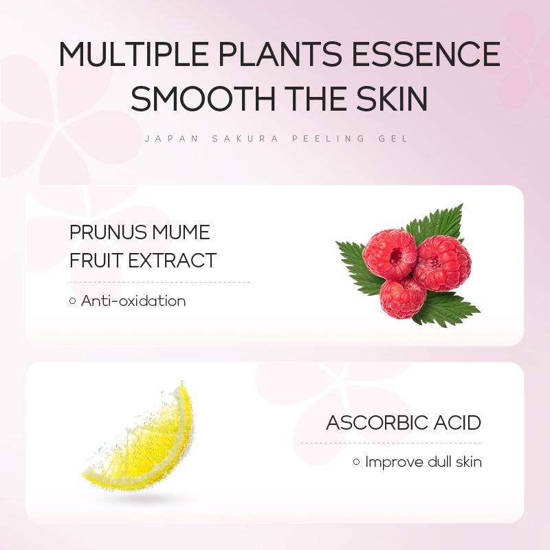 LAIKOU Sakura Facial Scrub Cherry Blossoms Remove Dead Skin Blackhead Peeling Gel Exfoliating Whitening 60g