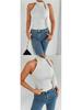 Summer Sleeveless Halter Strap Backless Crop Top for Women