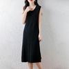 Autumn/Winter U-neck Waist-cinching Sleeveless 100% Pure Wool Vest Dress - Elegant, Fashionable, Slimming, Solid Color.