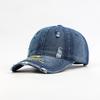 Ripped personalized retro baseball cap women's trendy hip-hop versatile soft top curved brim baseball cap men's new hat