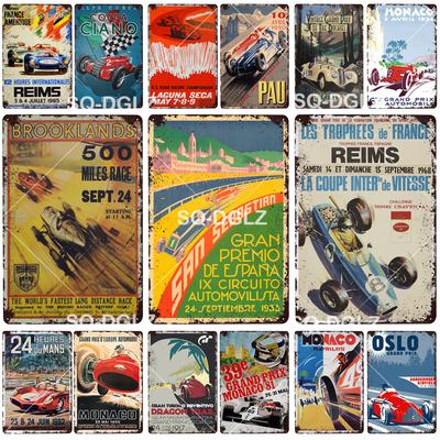 Tabliczka Brooklands Metalowy Znak Vintage Dekoracja Baru Blaszany Znak Vintage Dekoracja Pubu Baru Metal Metalowe Tabliczki Plakat Wyścigowy Tabliczka