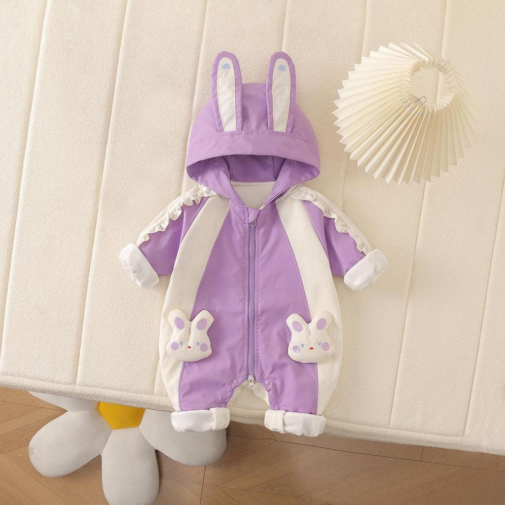 Herbst/Winter Samt Baby Jumpsuit - Niedliches und gemütliches Krabbeloutfit für Säuglinge