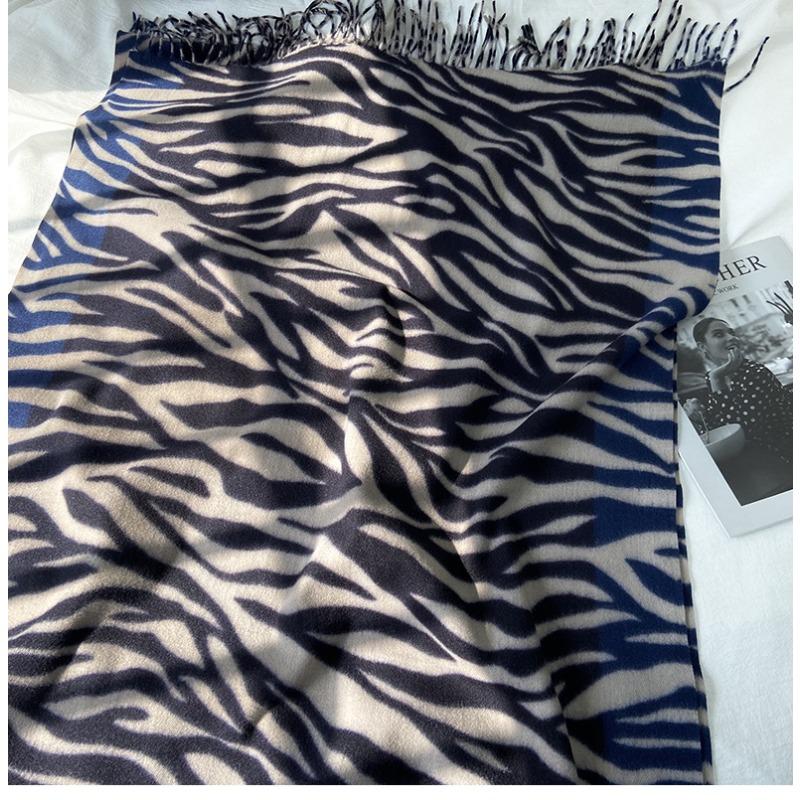 Autumn and Winter Imitation Cashmere Scarf Women's New Color Matching Printing Shawl Versatile Warm Scarf