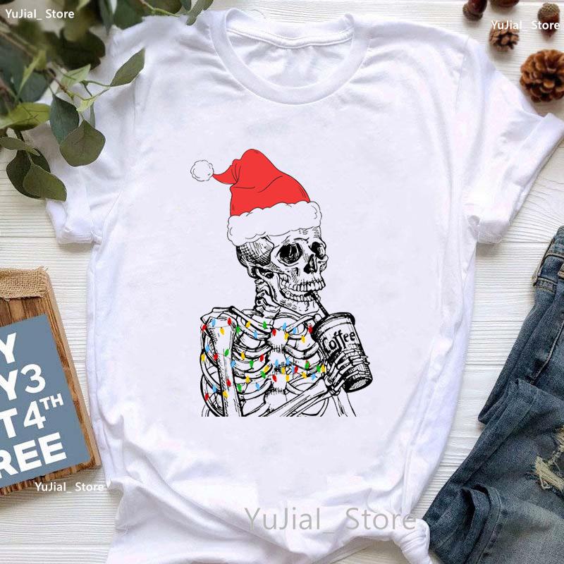 Santa Claus Riding A Dolphin Print Tshirt for Girls White Casual Christmas Gift Tshirt Fashionable Shortsleeved Tshirt Women