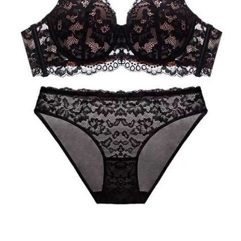 French Lace Embroidered Sexy Underwear Women's Small Breasts Gather and Top Support, Secondary Breasts, Anti-sagging Bra Cover Set