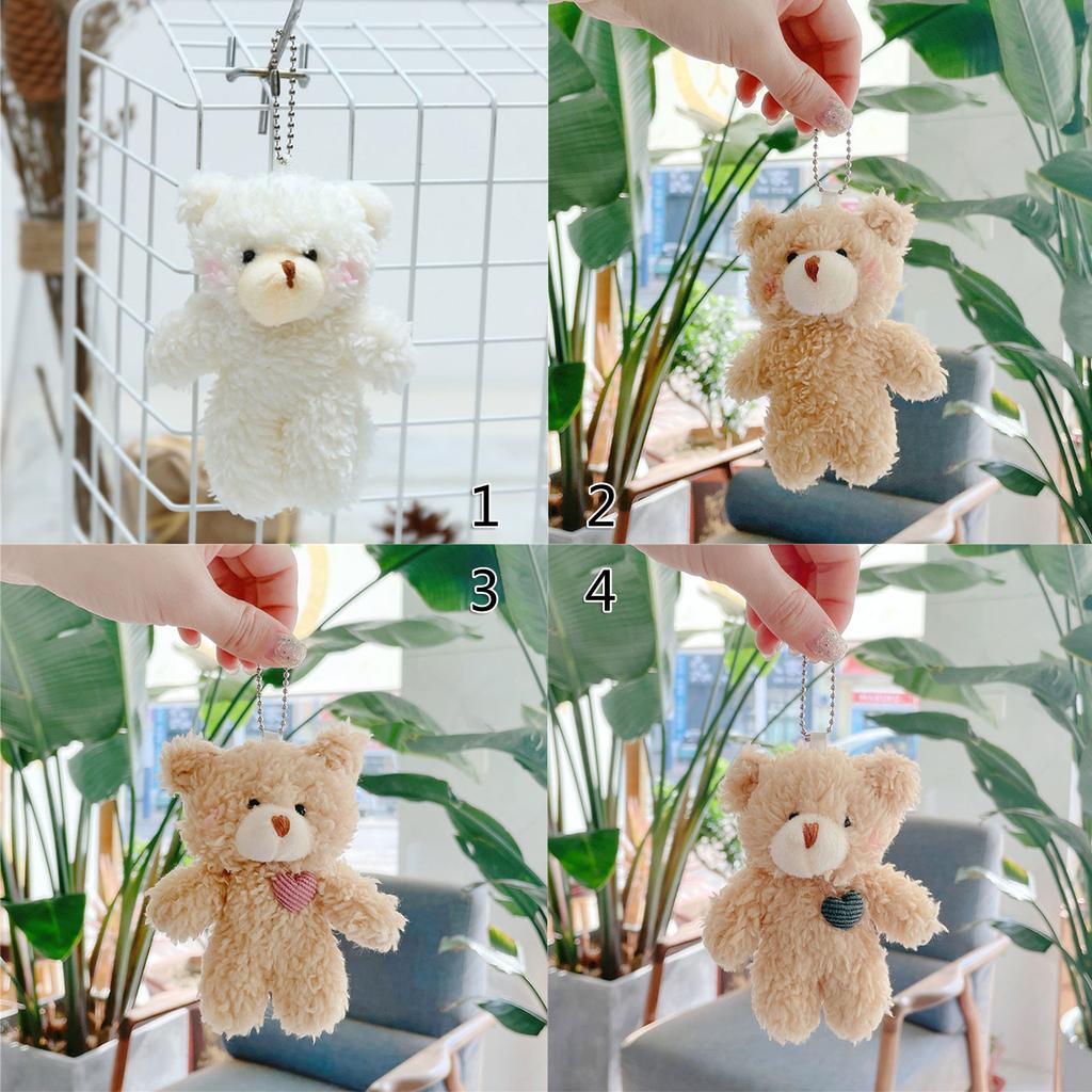 Mini Plush Bear Keychain Hanging Ornament Backpack Handbag Charm for Girls Women
