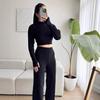 2025 Autumn Half-high Collar Long Sleeve Slim Fit Knit Sweater Set