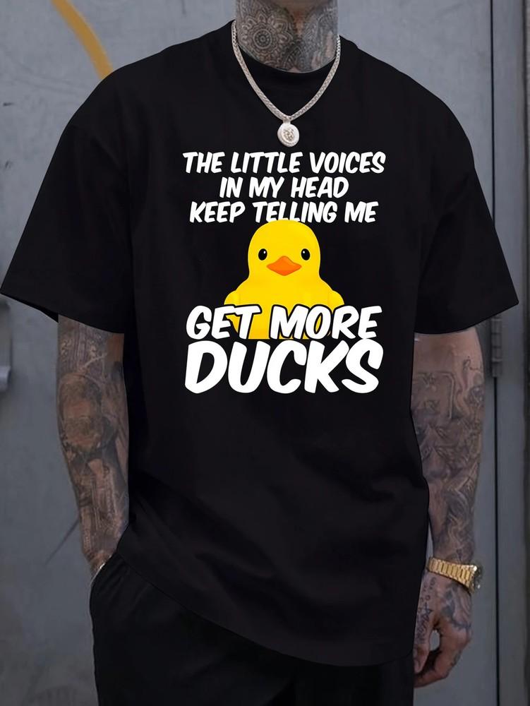 

Men039;s Fashion Cartoon GET MORE DUCKS Little Yellow Duck Print T-shirt Unisex T-Shirt L