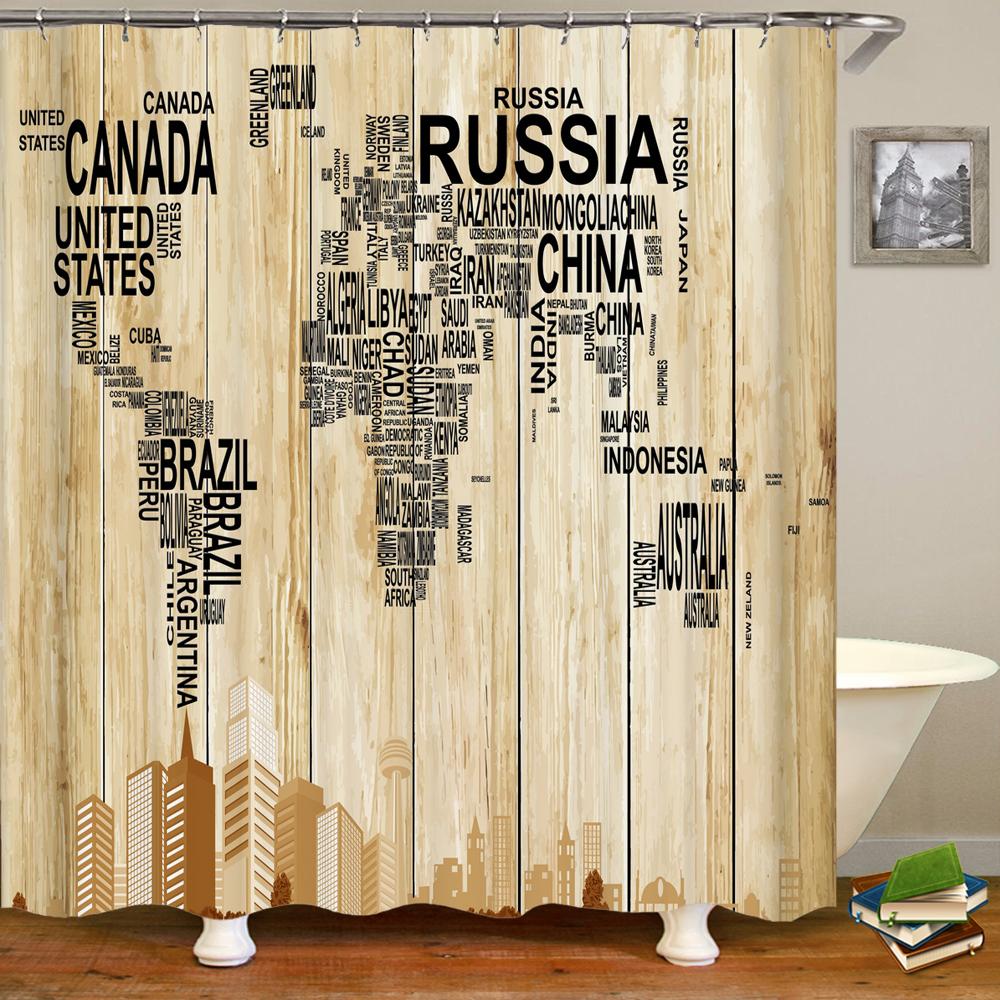 

Европейская ретро штора для душа с 3D-печатью под дерево, водонепроницаемая ткань, полиэстер, штора для ванной комнаты, штора для домашнего декора с крючками W90xH180cm