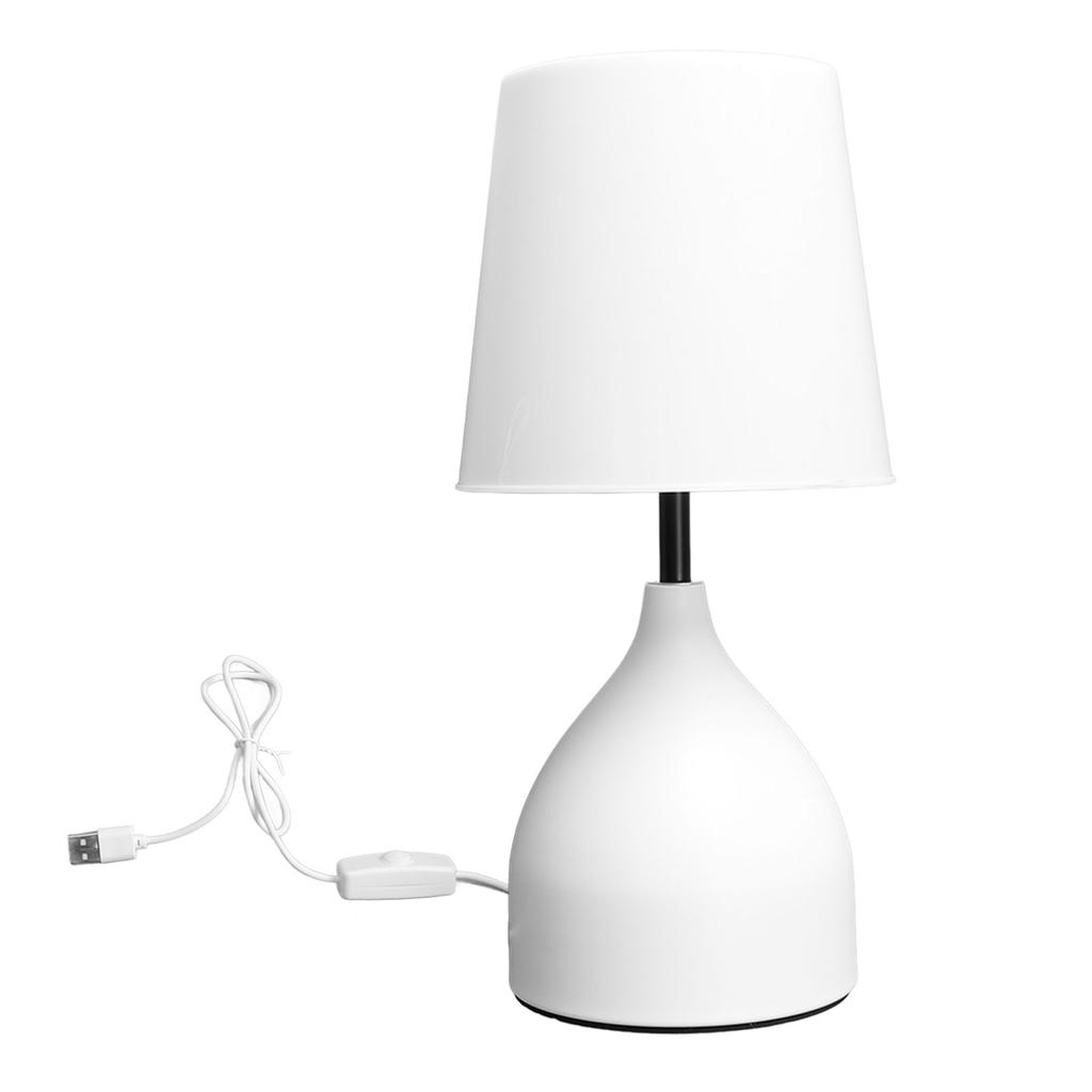 Bedside Table Lamp 5V Dimmer Touch Switch White Nightstand Lamp for Kids Room Living Room Bedroom