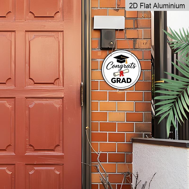 2D Flat Aluminum Graduation-themed Wall Decorations, Available in Various Sizes, Featuring A Minimalist Black and White Style A Perfect Choice for