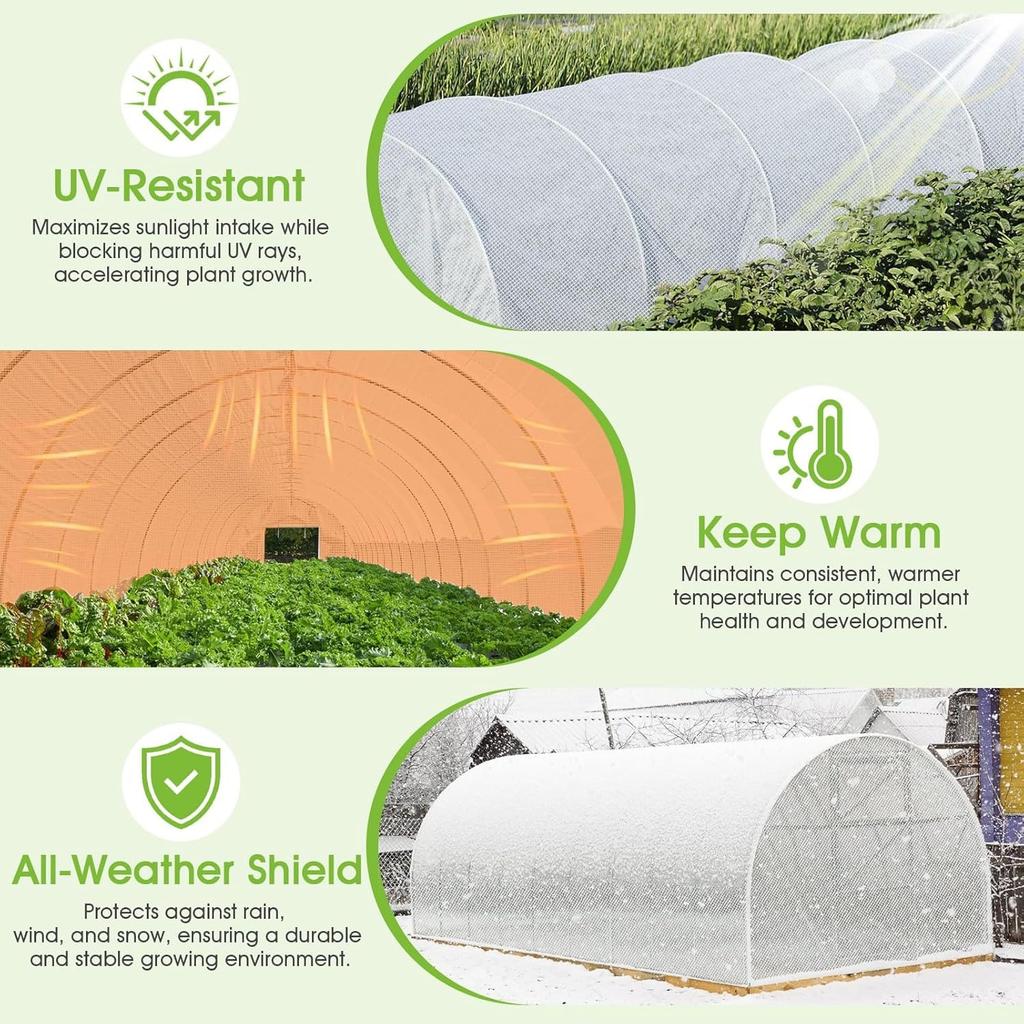 Clear Plastic Tarps Heavy Duty Waterproof 4x8 FT,Green House Plastic Covering Sheeting,UV Resistant Greenhouse Cover Clear Tarp with Grommets