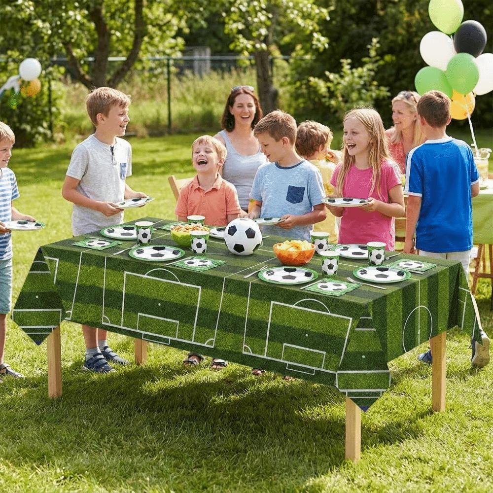 Einweg-Fußball-Thema Tischdecke Plastik-Fußball-Banner Fußball-Tischabdeckung Tischdekoration